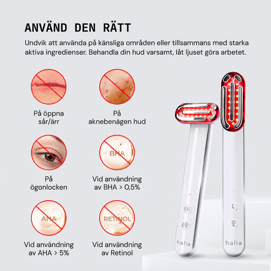 Halia rödljusterapi enhet | 4-in-1 Rödljust, EMS, Soniska vibrationer & Värmestav