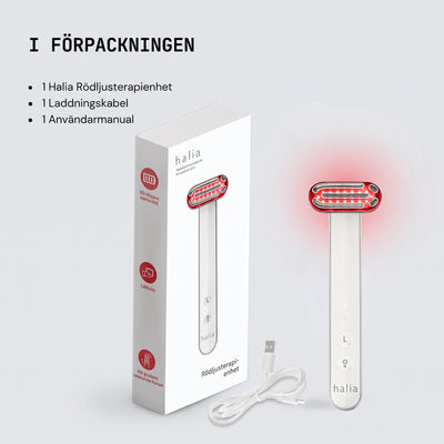 Halia rödljusterapi enhet | 4-in-1 Rödljust, EMS, Soniska vibrationer & Värmestav