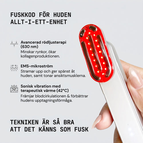 Halia rödljusterapi enhet | 4-in-1 Rödljust, EMS, Soniska vibrationer & Värmestav